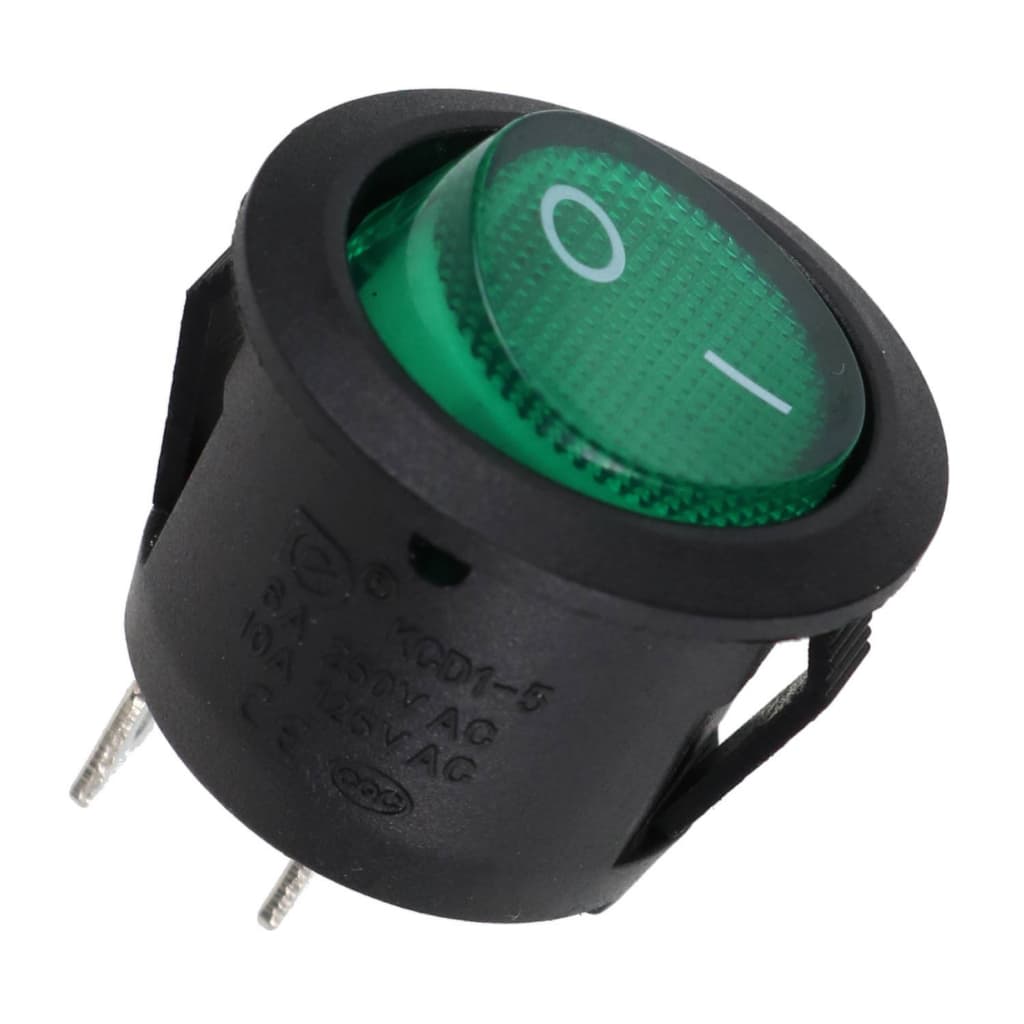 Chave Gangorra Interruptor Botão para Cafeteira Com Neon Verde 3 Terminais