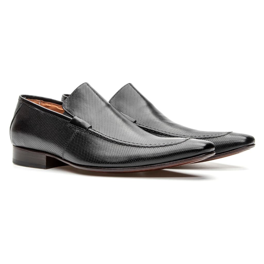 Sapato Social Calce Fácil Masculino em Couro Mocassim Estilo Italiano Conforto Bico Fino Fivela