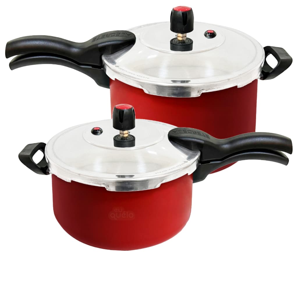 Kit De Panelas de Pressão Antiaderente 4.5 L + Panela de Pressão 3L Teflon Fechamento Externo