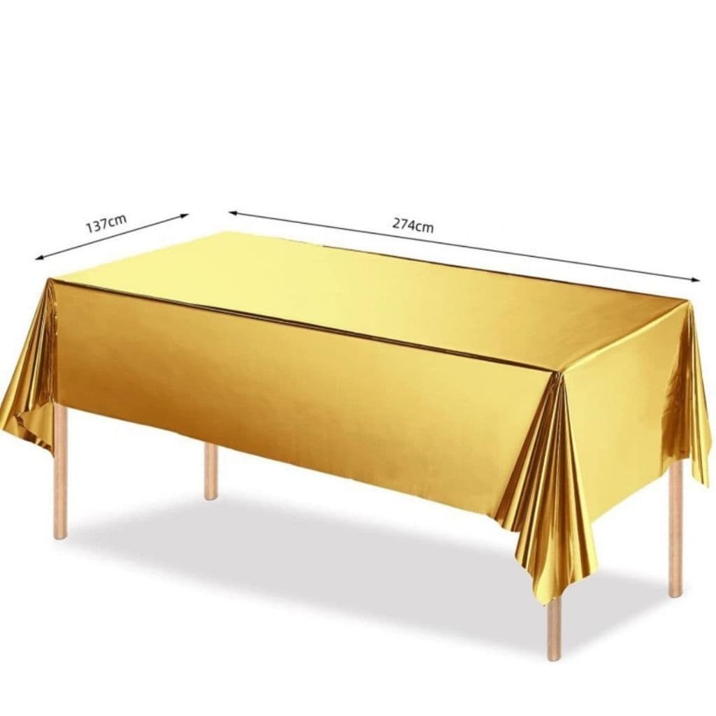 Toalha de Mesa de Papel Metalizado Brilhante 1,83x1,37M Ouro