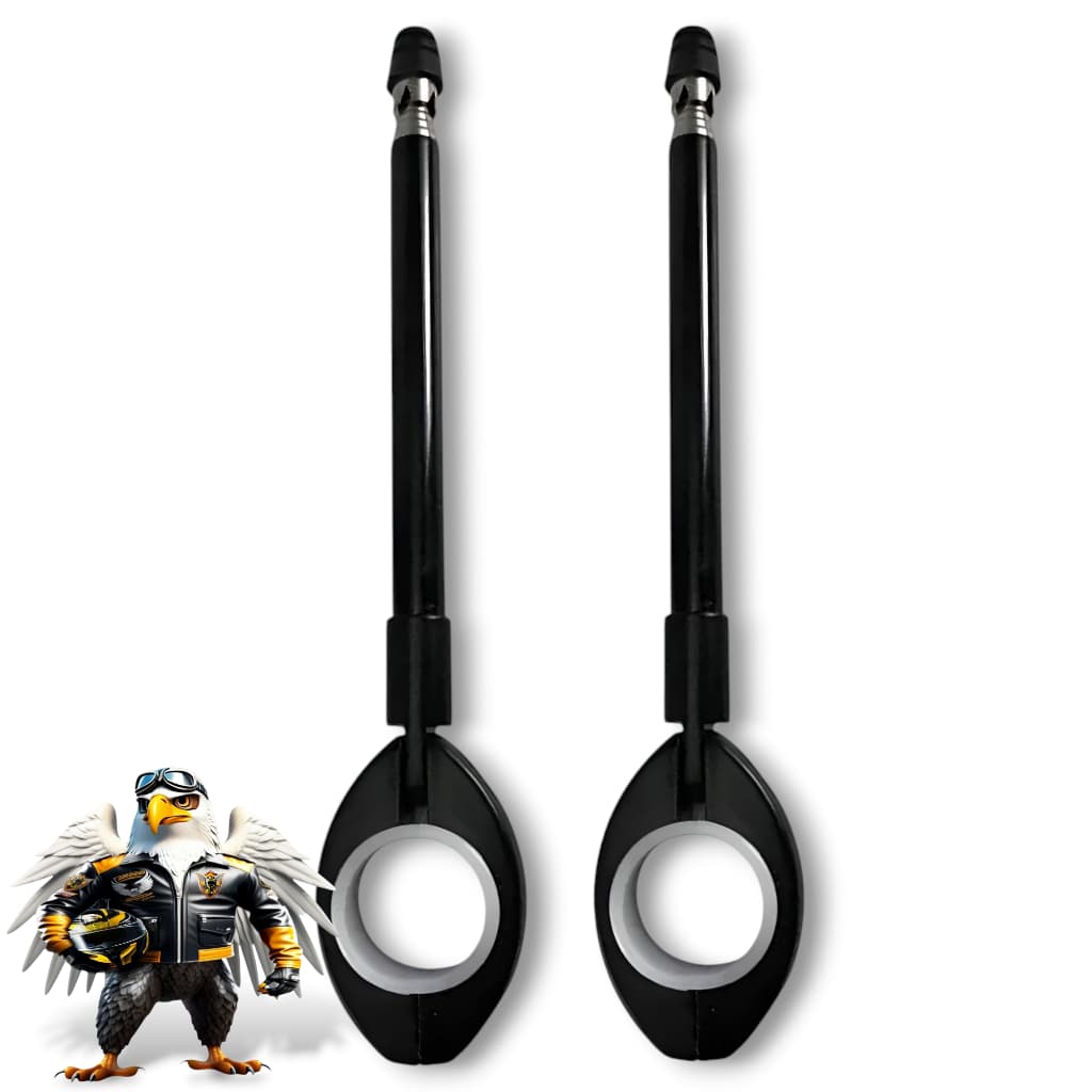 Par Antena Corta Pipa Para Moto 7 Estágios Retrátil Aço Inox