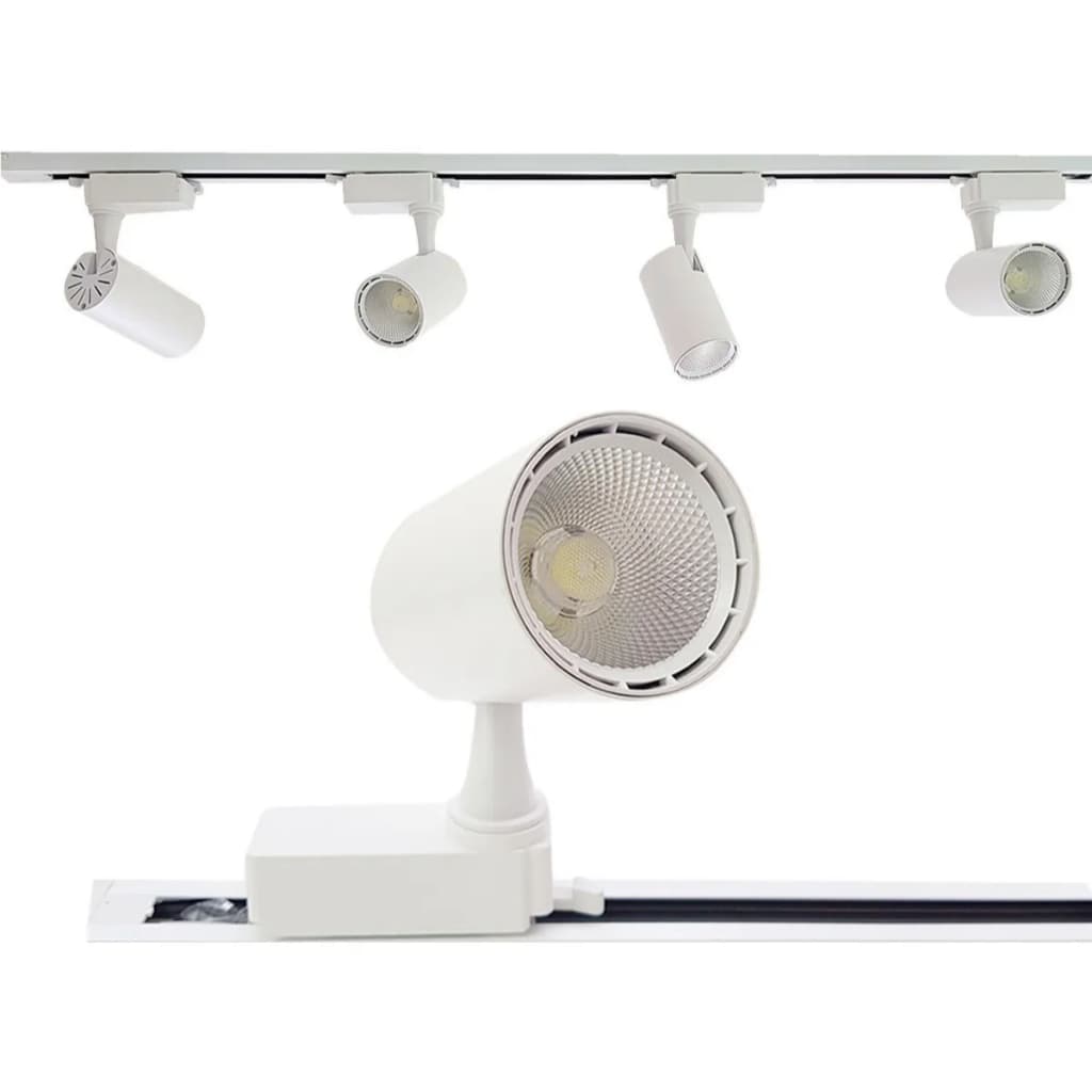 Trilho Eletrificado 1m + 3 Spot Led 10w Bivolt Branco