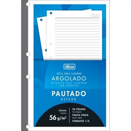 Refil Tiliflex p/ Fichário A5 (peq. 20cm x 14cm) Academie 96 Folhas - Tilibra