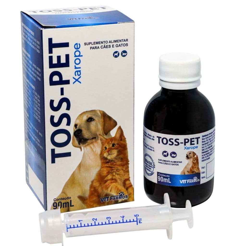 Xarope Tosse Cachorro e Gatos Suplemento Toss-Pet Natural Auxilia na melhoria do incômodo da tosse