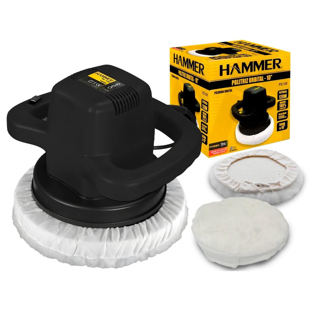 Politriz Orbital 10 Pol 250mm Polidor Automotivo 120w 3300rpm Cor Preto Gypz120 Hammer