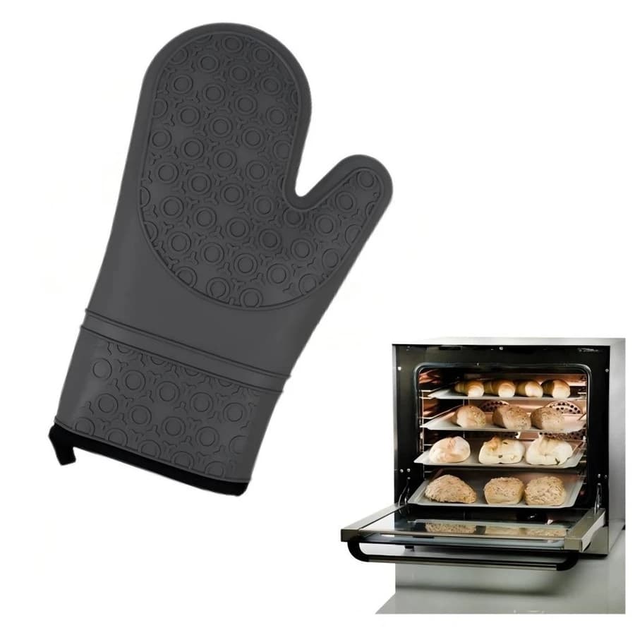 Luva Térmica Cozinha De Silicone Com Forro Para Forno Premium 18,5 x 29,5cm