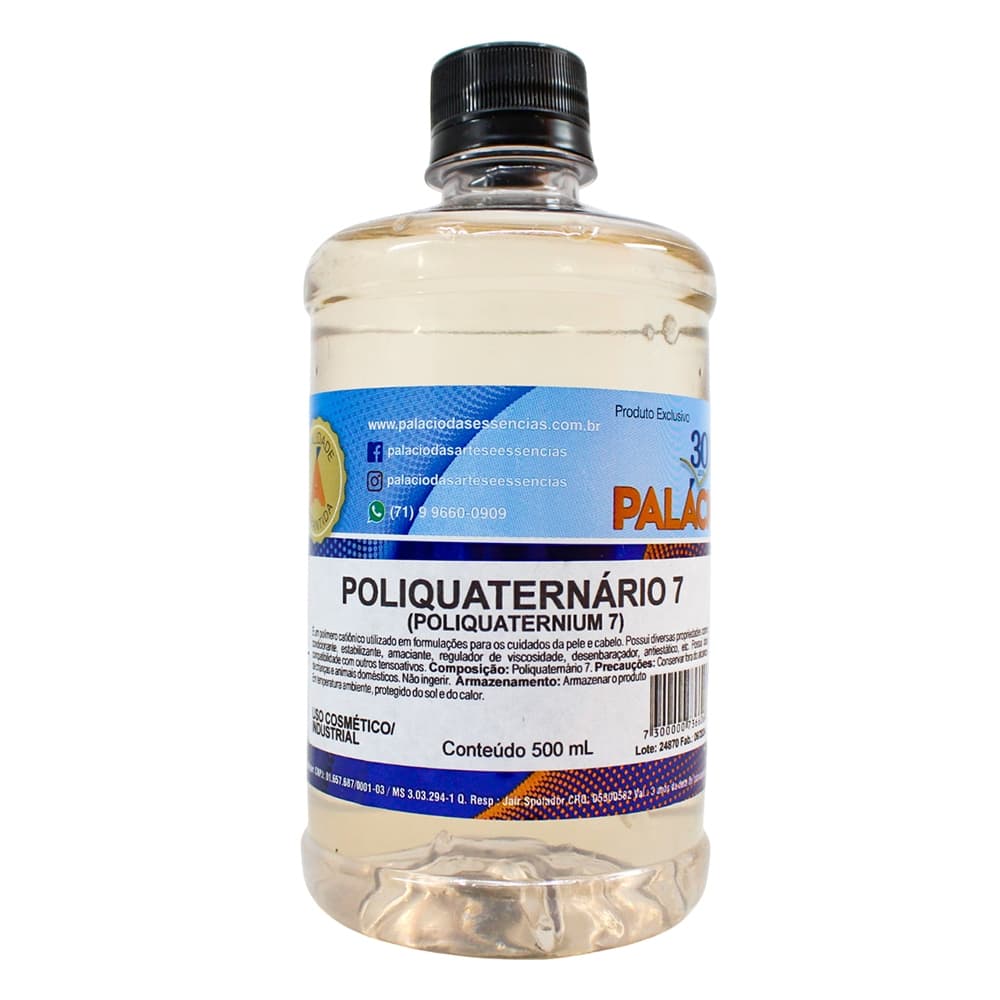Poliquaternário 7 (Polyquaternium 7) formulações para cuidados da pele e cabelo – 500 ml
