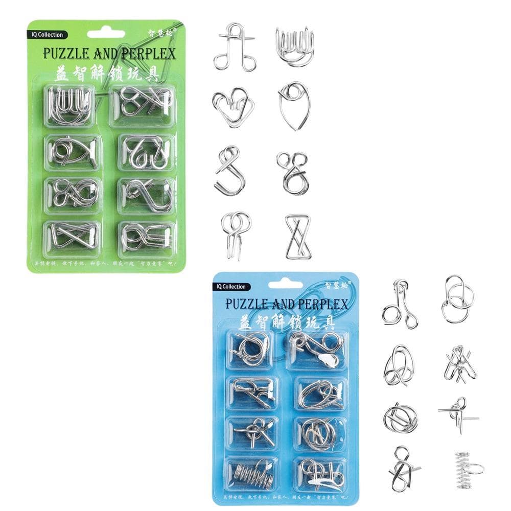 kit 8 Quebra Cabeça Metal 3d Enigma Desafio Steel Puzzle