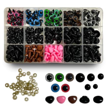 Kit 560 Peças Olhos E Focinhos P/ Amigurumi C/ Travas + Case