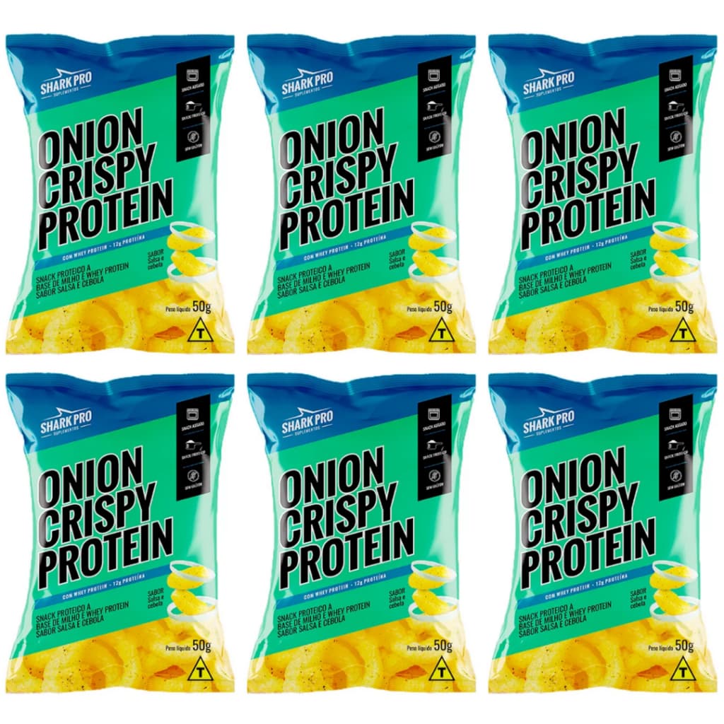 Kit 6x Salgadinhos Proteico SharkPro 50g Snack