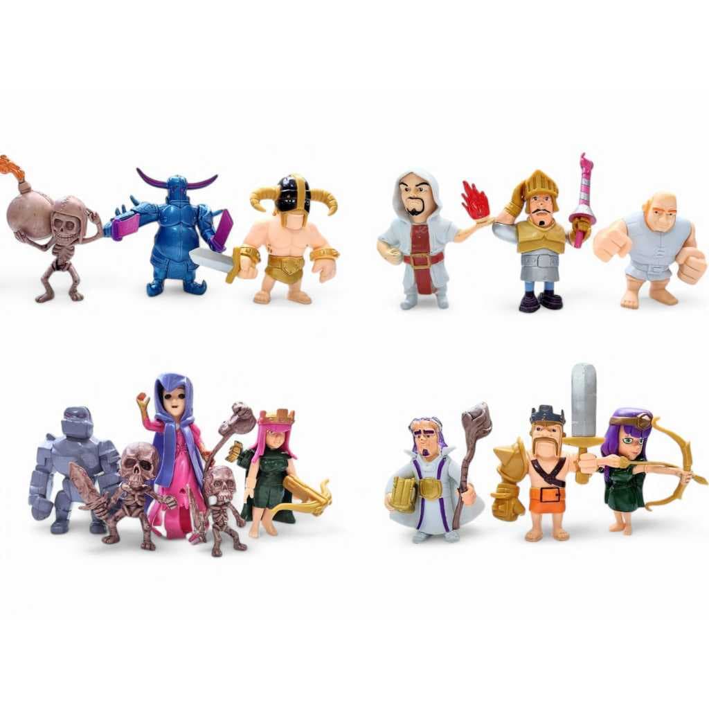 Kit 3 Bonecos Clash Pvc 10cm Coleção C/ Acessórios