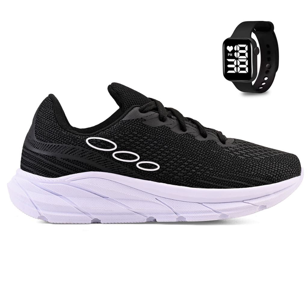 Kit Tenis Esportivo Masculino Feminino Academia Treino Leve Light + Relogio Digital