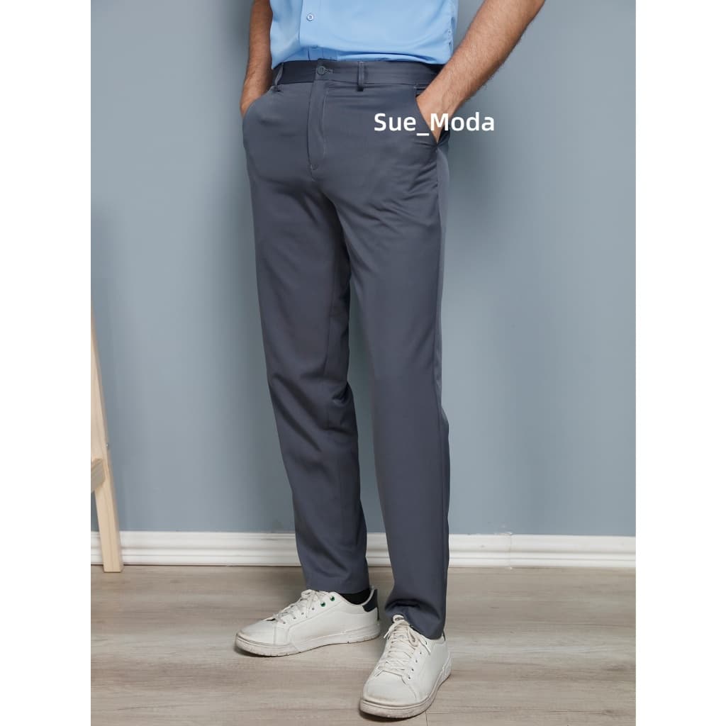 Calça Social Terno De Negócio Masculino  Tecido Microfibra Com Elastano Corte Semi Slim