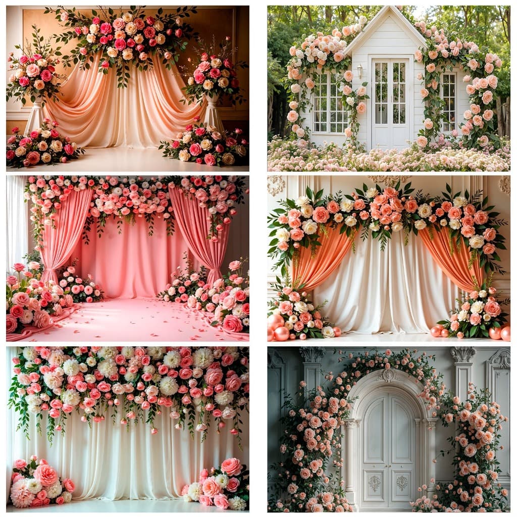 Fundo Fotográfico Floral Cenários Casamento 3d 1,50x2,20 Mt
