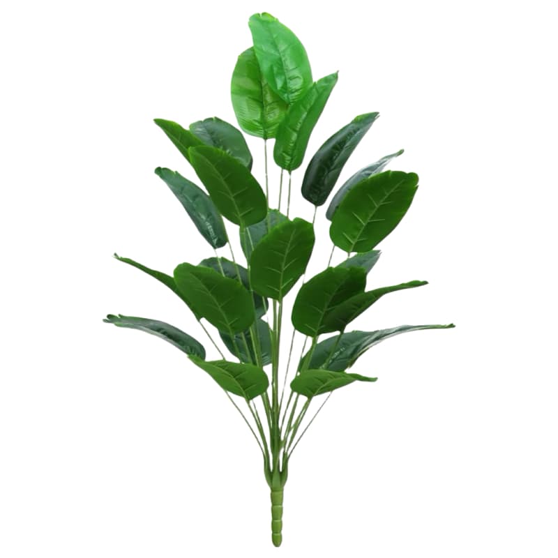 Planta de banana artificial de 110 cm com 18 folhas e decoração de casa de arbusto  Sem vaso de flores