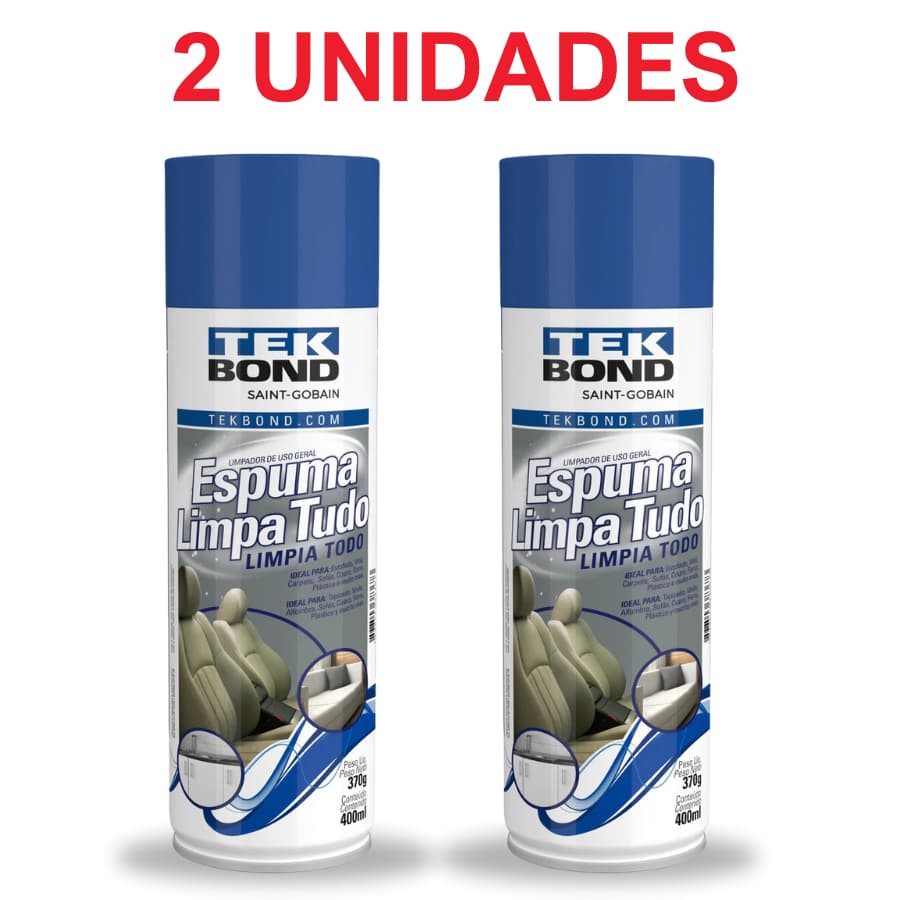 KIT 2 Espumas Limpa Tudo Higienização A Seco Couro, Automotivo, Sofás | TEKBOND