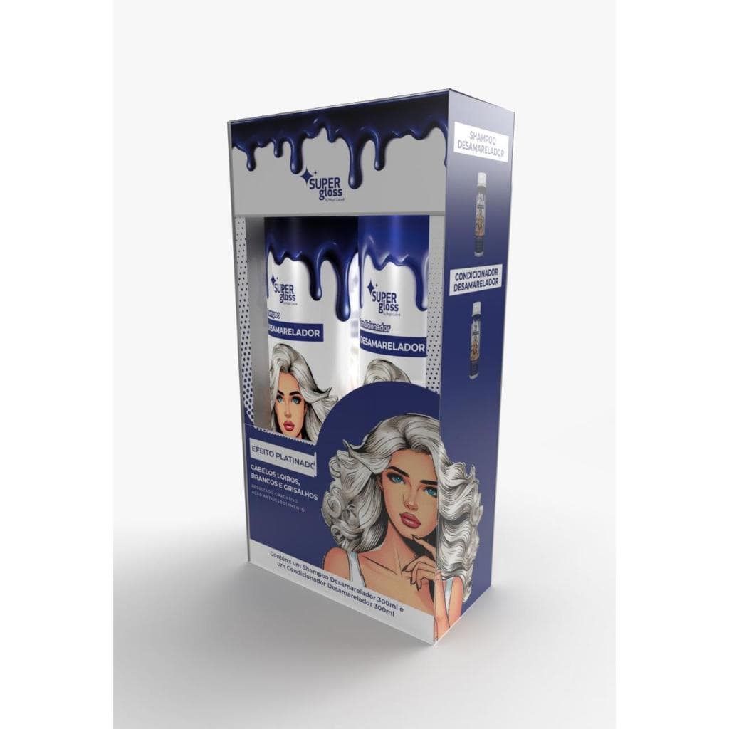 Kit Shampoo e Condicionador Platinado Super Gloss 2x300ml Magic Color Efeito Desamarelador Matizador