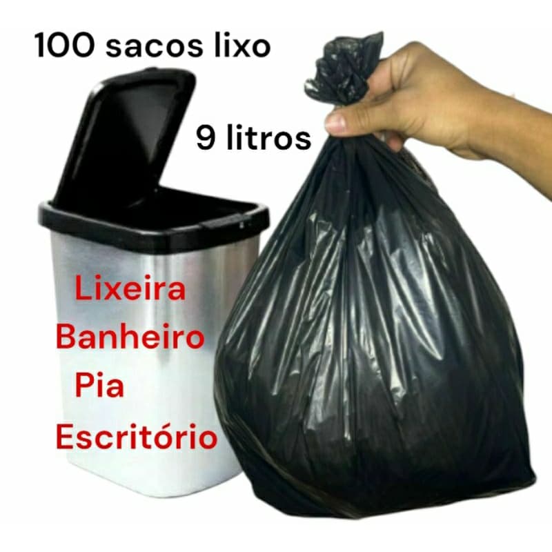 Kit 100 Sacos de Lixo ate 8 litros SUPER OFERTA limpeza cozinha escritório