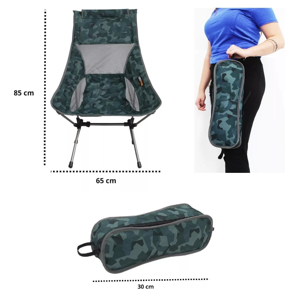 Cadeira desmontável Dobrável Azteq Kamel compacta e fácil de montar para camping pesca com bolsa
