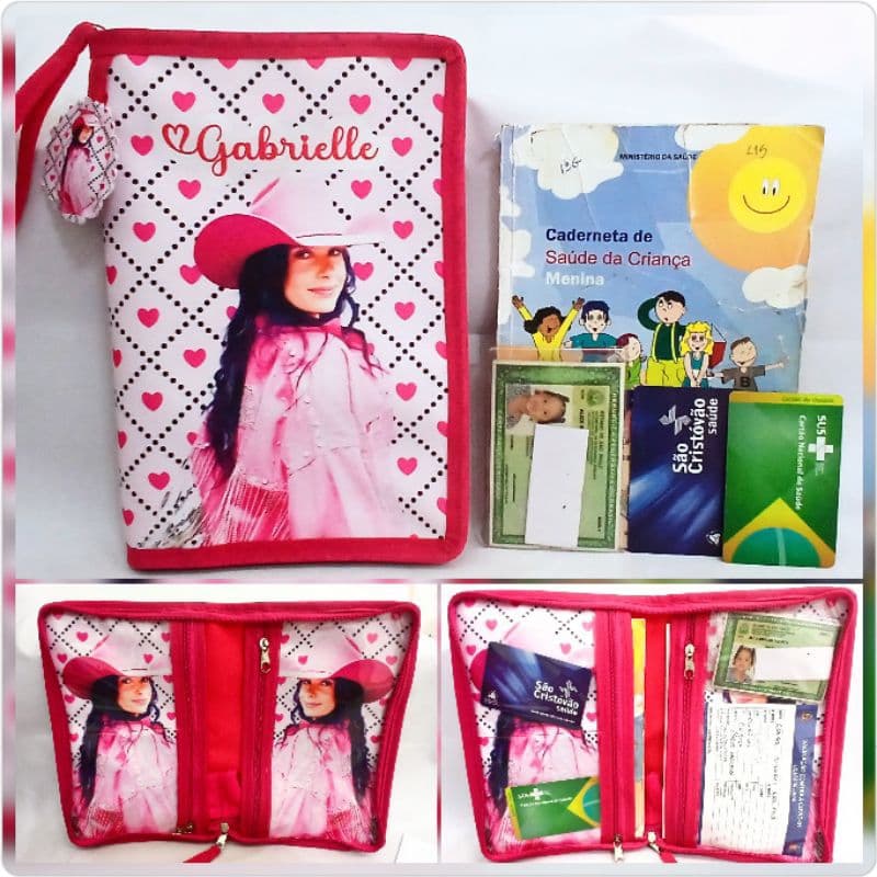 Capa Caderneta de Vacina Porta documentos infantil IMPERMEÁVEL com Zíper ANA CASTELA