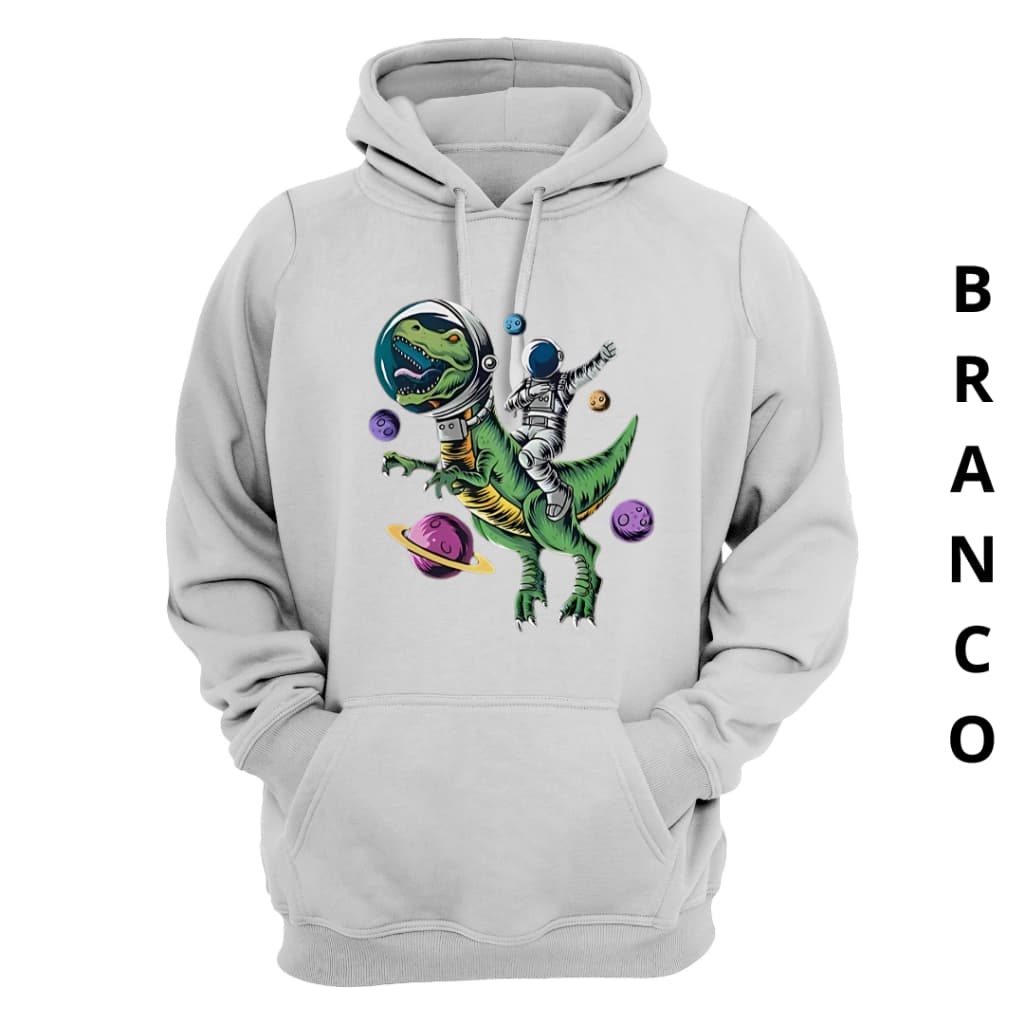 Moleton Unissex Dino No Espaço Blusa De Frio Envio Rapido