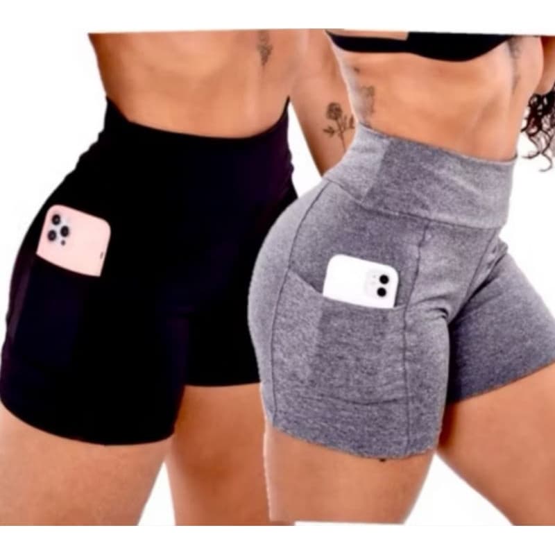 Short academia Feminino Kit com 5 peças ZERO TRANSPARÊNCIA