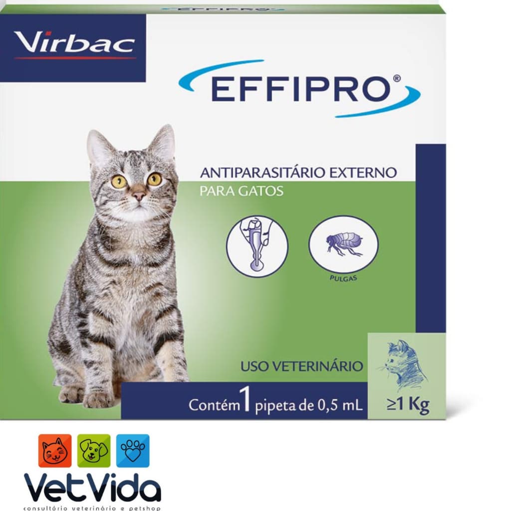 Antipulgas Efipro Virbac c/ 4 Pipetas Gato 2- 6kg
