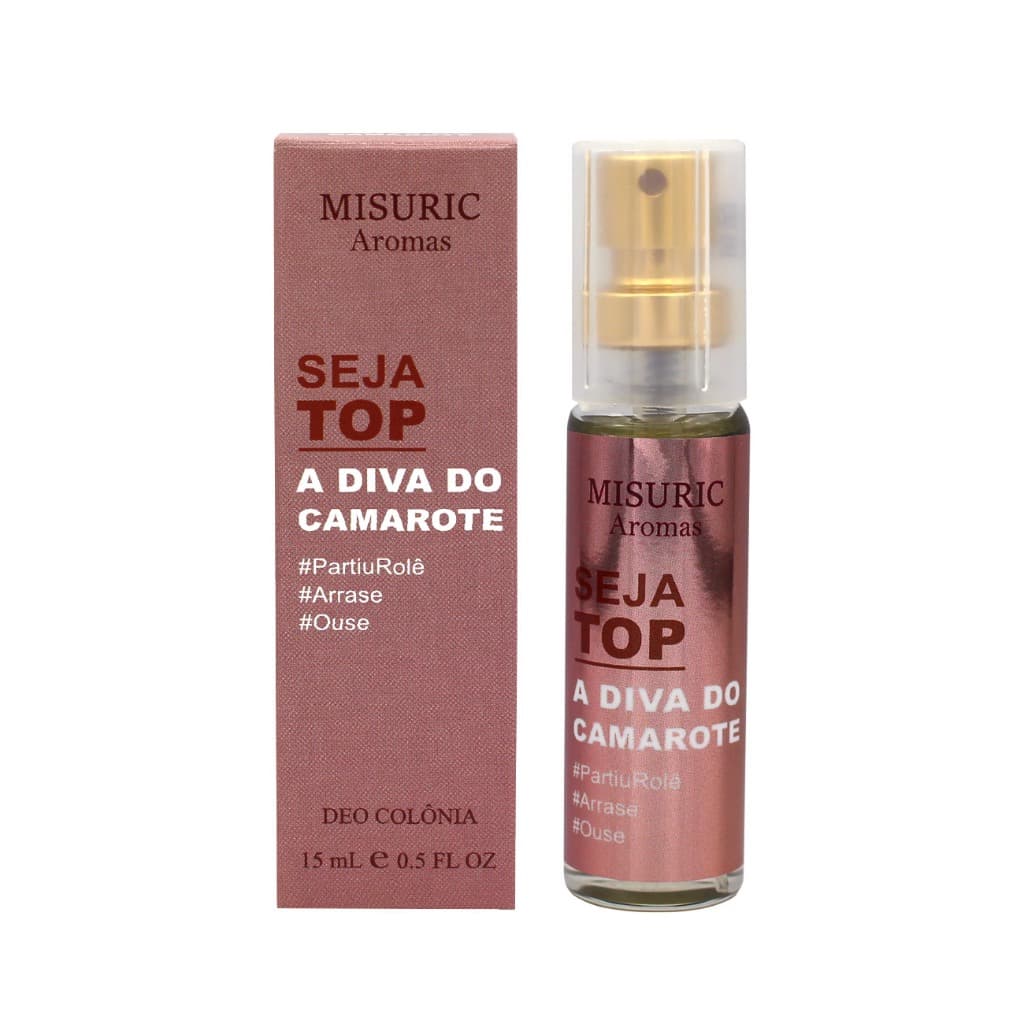 Deo Colônia Feminina De Bolso Misuric Aromas Seja Top A Diva Do Camarote 15ml Presente