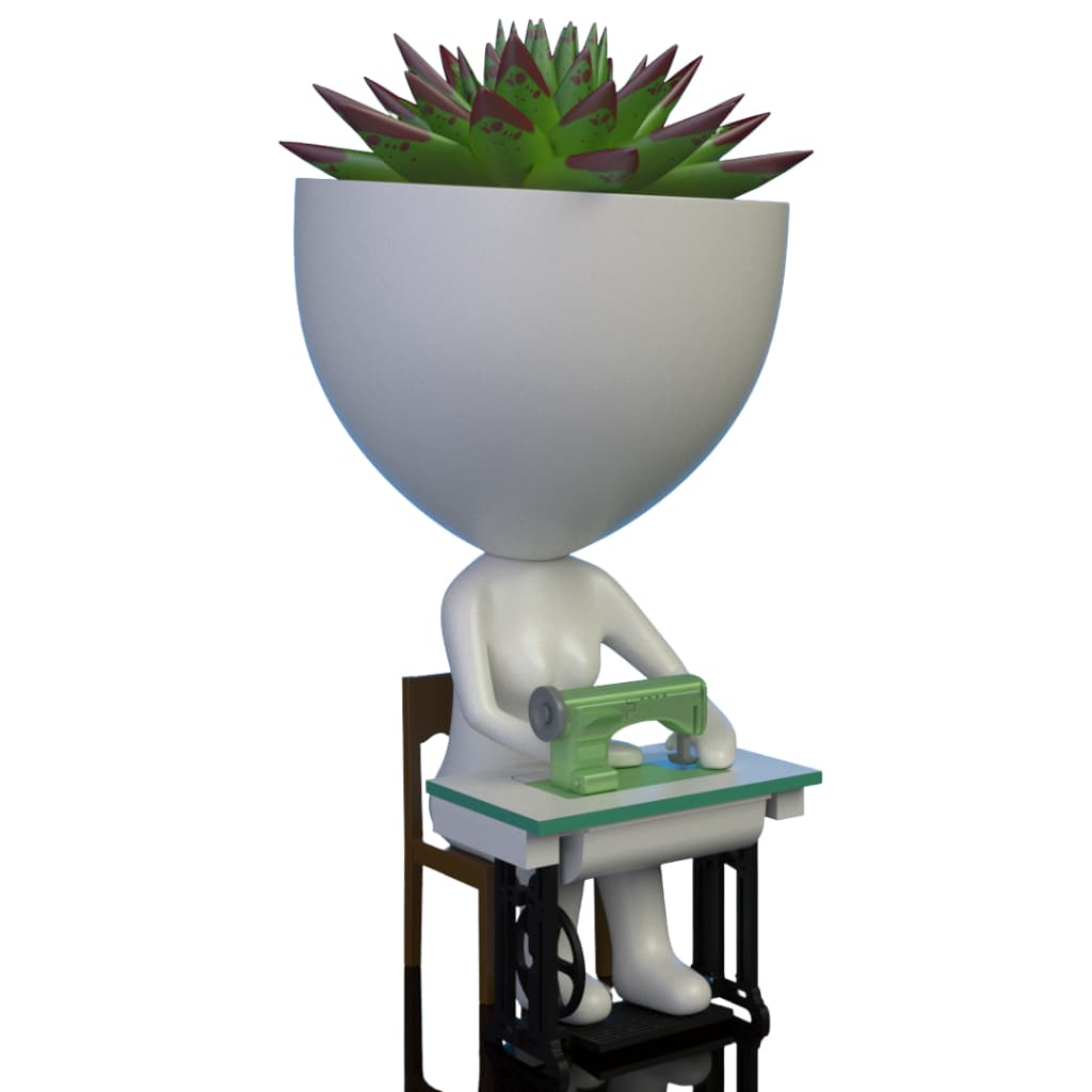 Vaso decoração modelo costura costureira