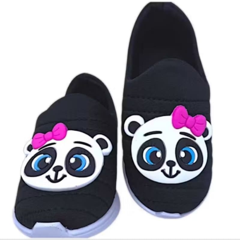 Tênis Infantil Panda Menina Calce Fácil Antiderrapante Confortável Leve Escolar Personagem