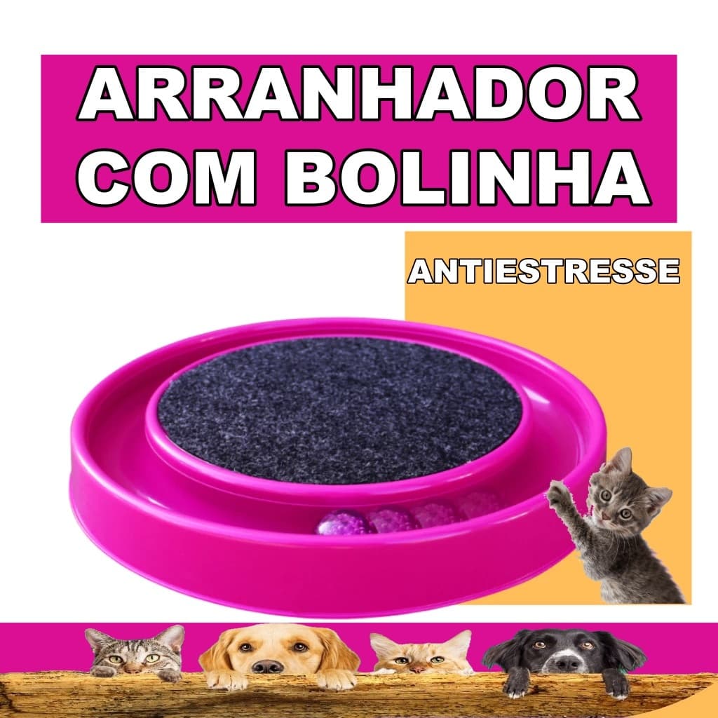 Arranhador Com Bolinha Para Gatos Interativo Antiestresse Cat Relax Varias Cores