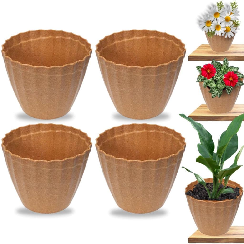 Vaso de Plantas Plissado Prateleira Decorativo Redondo Cachepot Pote Flores Floreira - P, M ou G Jardim Varanda