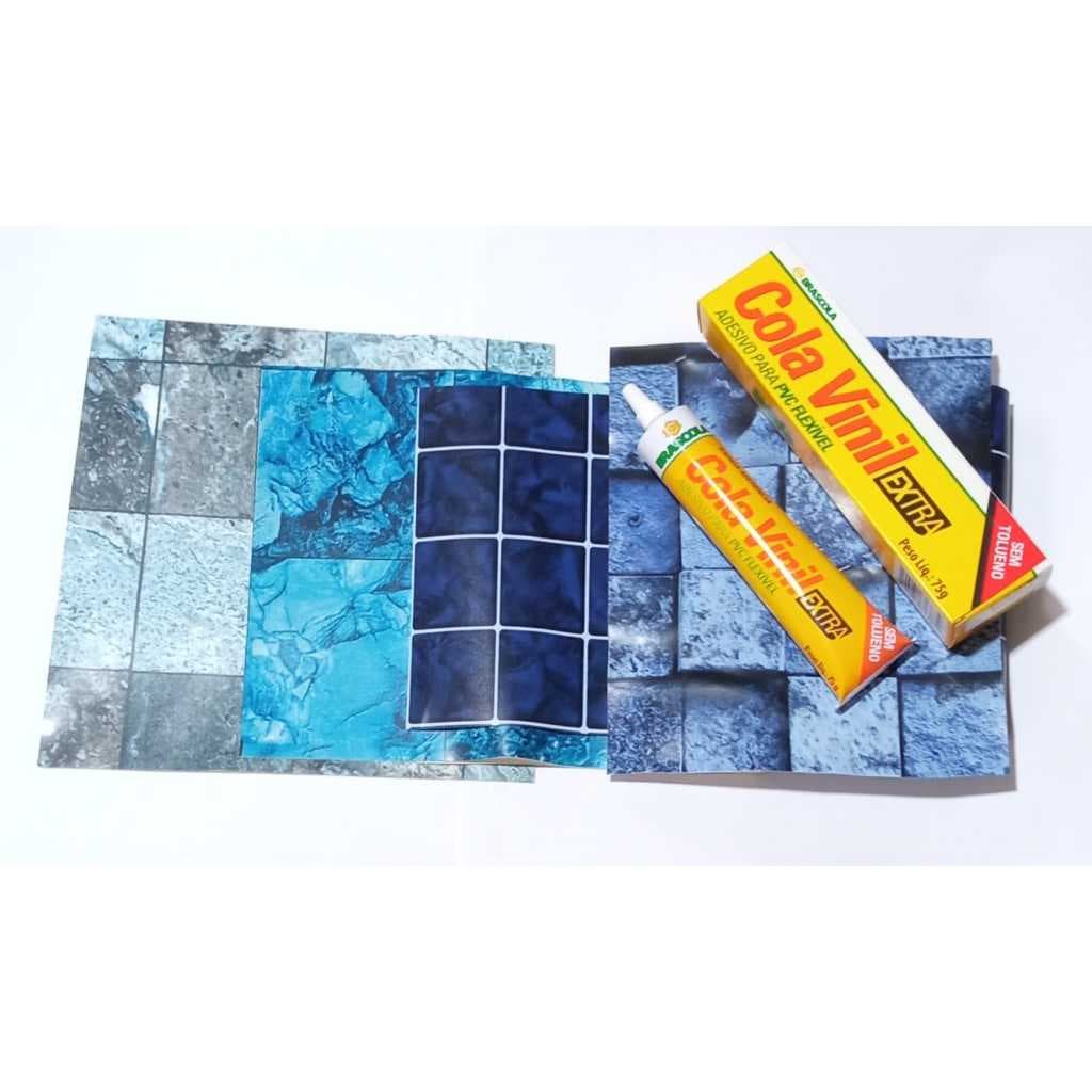 Remendo Para Furo Rasgo em Piscina de Vinil Kit - Cola Vinil 75gr + Faixa de Vinil 0,08cm x 60cm.