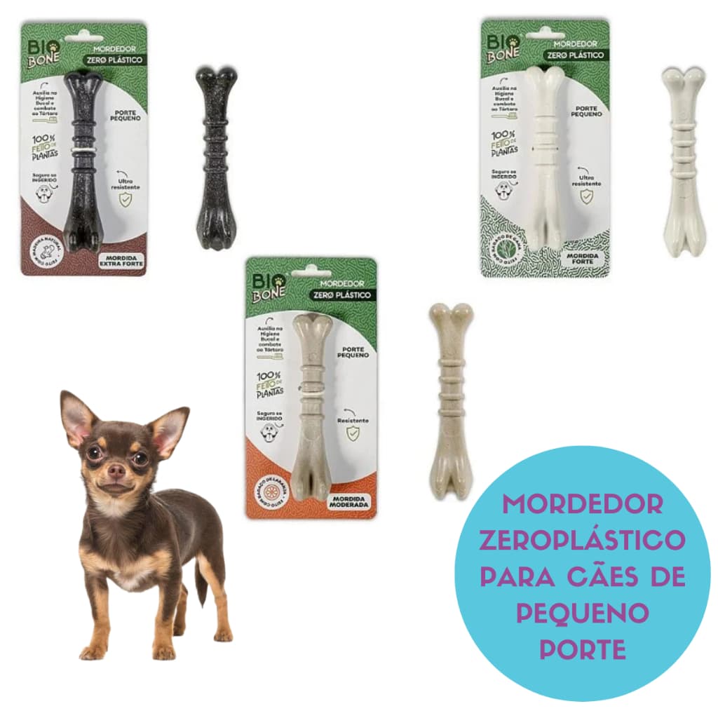 Brinquedo Mordedor para Cachorro Ossinho Pequeno Biobone Resistente Natural