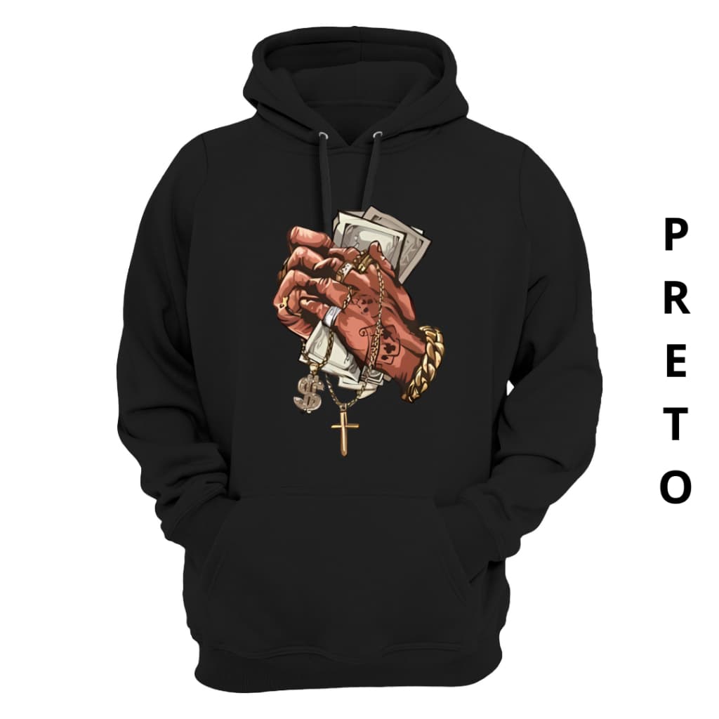Moletom Unissex Mão Com Dinheiro Blusa De Frio Luxo Qualidade Estilo Moderno Premium Casaco Estampa
