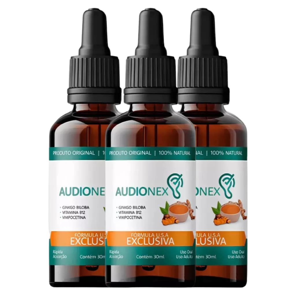 3 Frascos Audionex - O Cuidado Diário para sua Audição!
