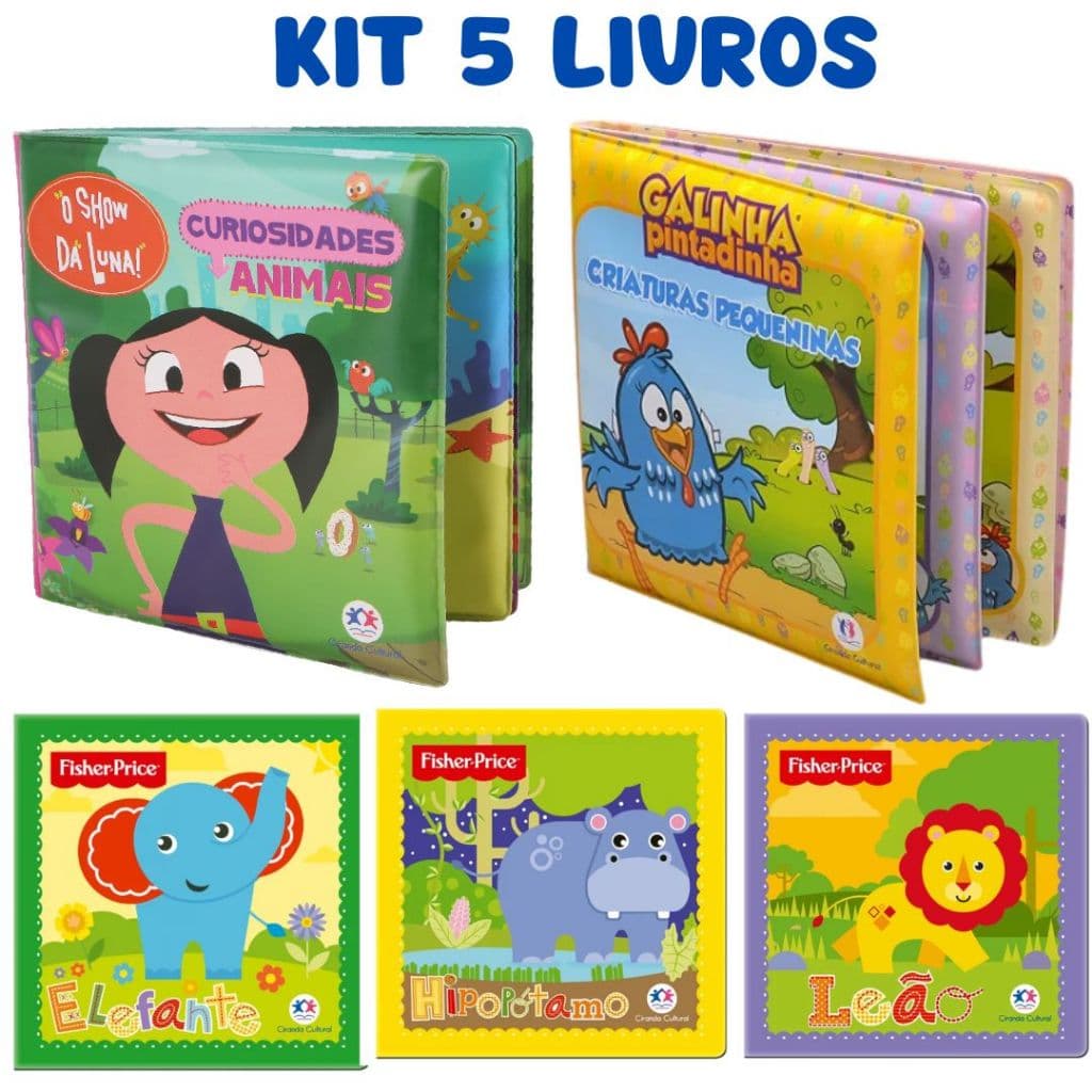 Kit 5 Livros de Banho Emborrachados E Licenciados - Promoção