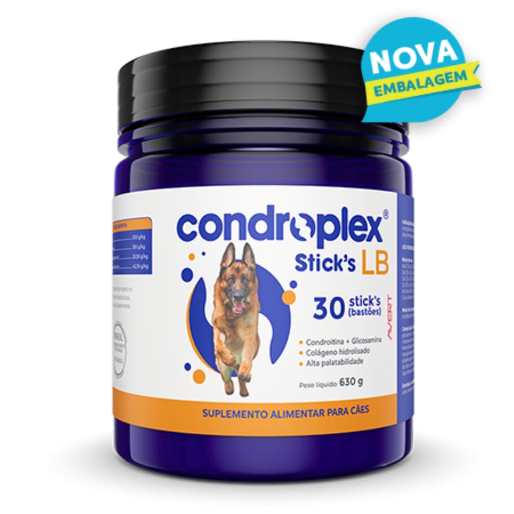 Condroplex Stick's LB - 30 bastões - Avert - Suplemento alimentar para cães