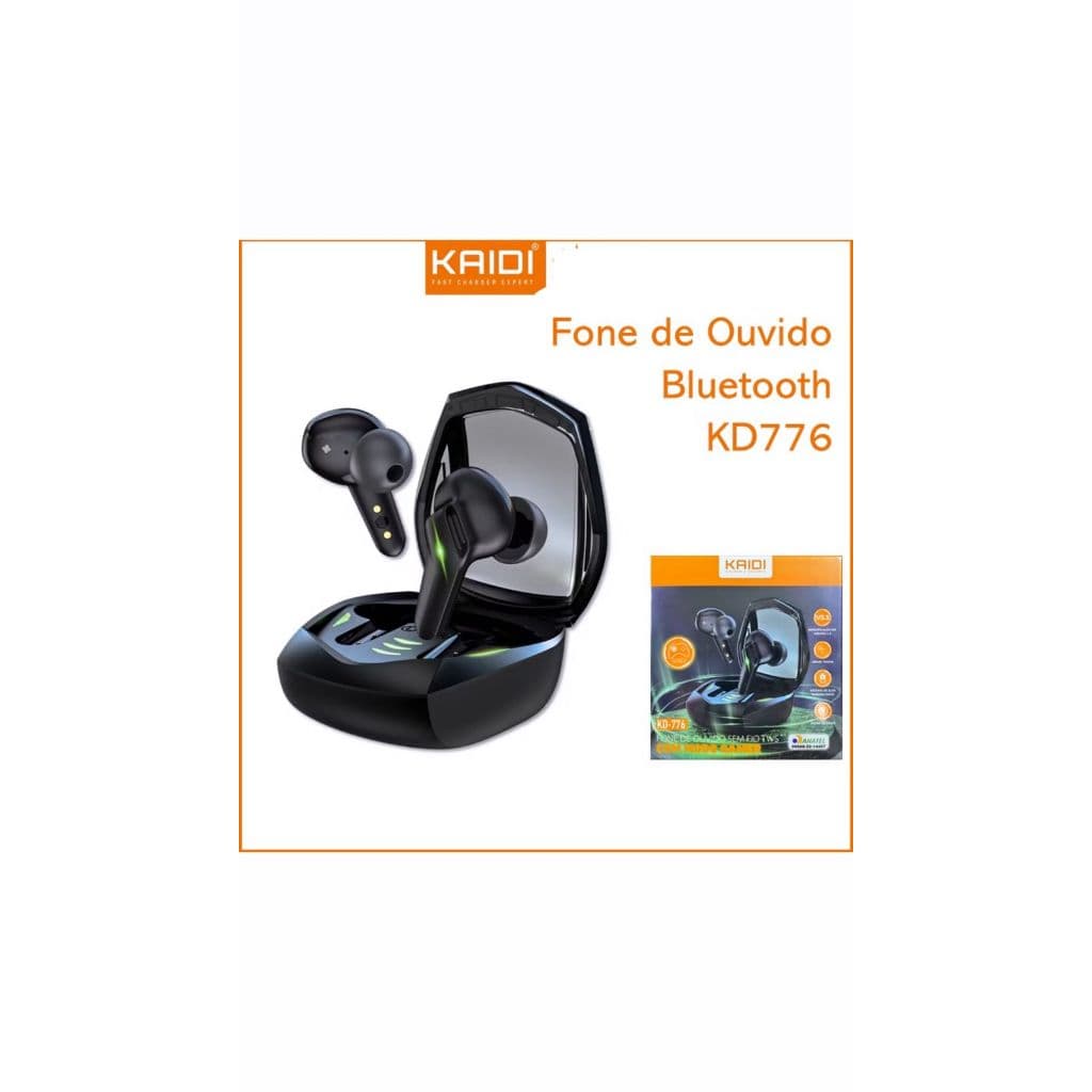 Fone De Ouvido Gamer Bluetooth Original Kaidi KD776 Fone Sem Fio TWS Potente - ENVIO IMEDIATO