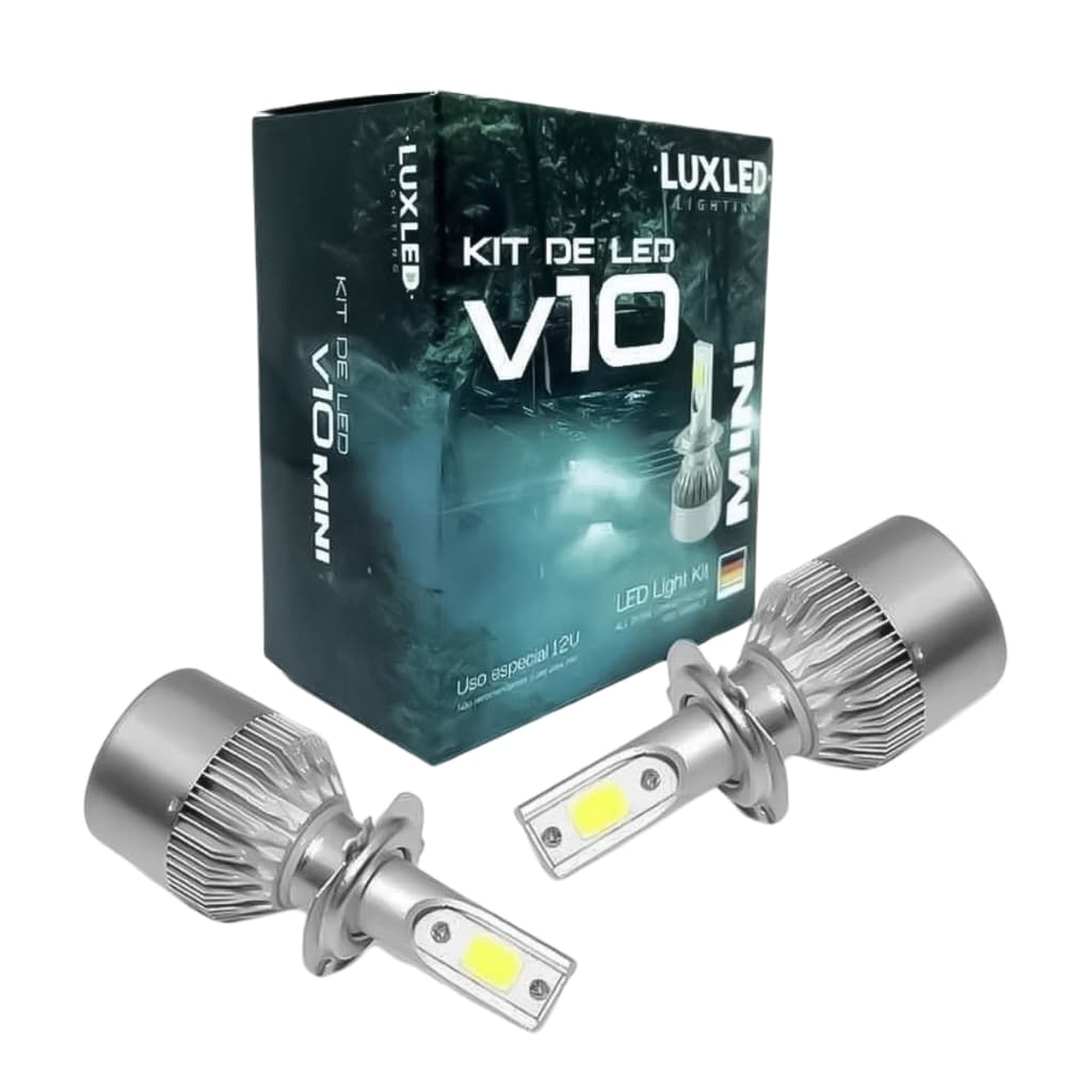 Par de Lâmpadas V10 Super Led 6000K H1 H3 H4 H7 H11 H13 H16 H27 HB3 HB4 12V