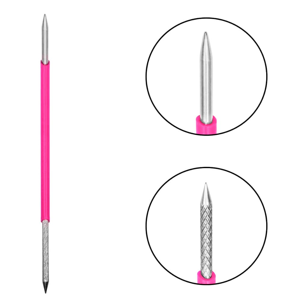 Palito Ponta Dupla Com Silicone Profissional Unhas Gel Manicure Pedicure Bella Inox