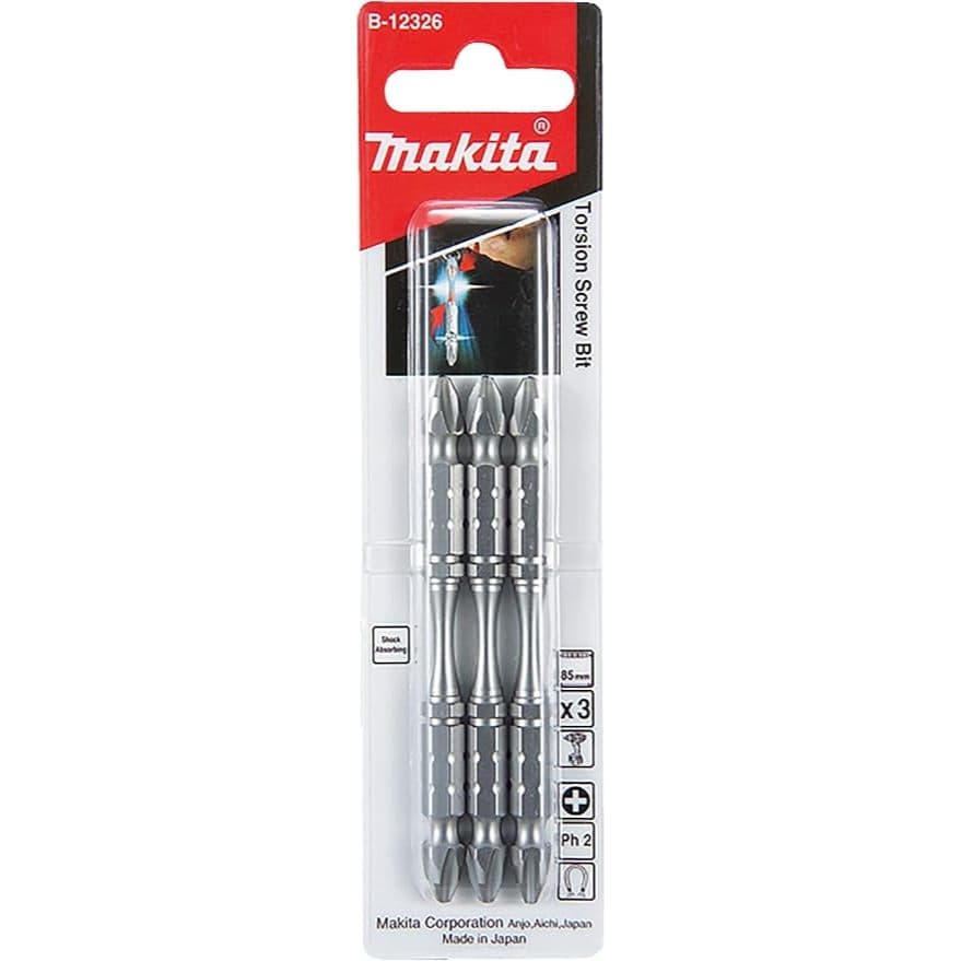 Kit Makita com 3 Bits de Torção Duplas PH