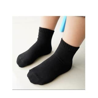 Kit 12 Pares Meia Preto e Branco  Infantil Meninos e Meninas Cano Alto Basica 2-10 ANOS