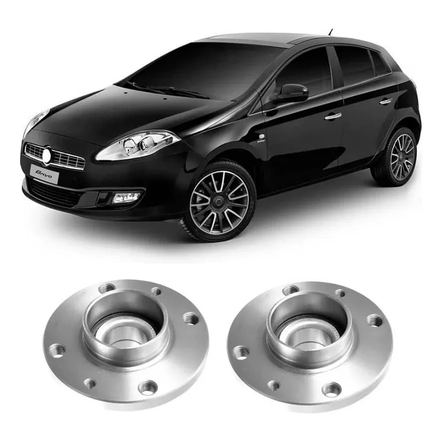 Par Cubo Roda Traseiro Bravo 1.4 16v C/ Rolamento Sem ABS