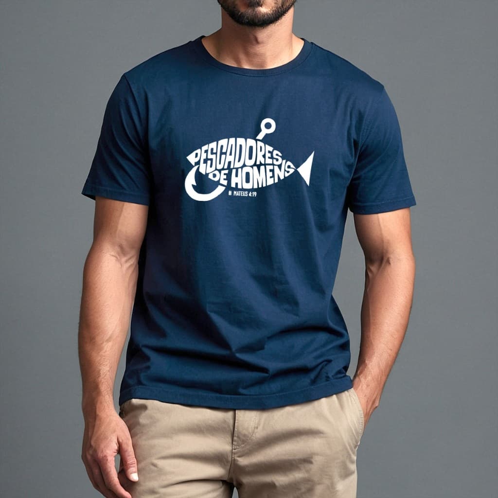Camiseta Pescadores de Homens Peixe Evangélica Cordeiro - Missão Congresso Missões - 100% algodão