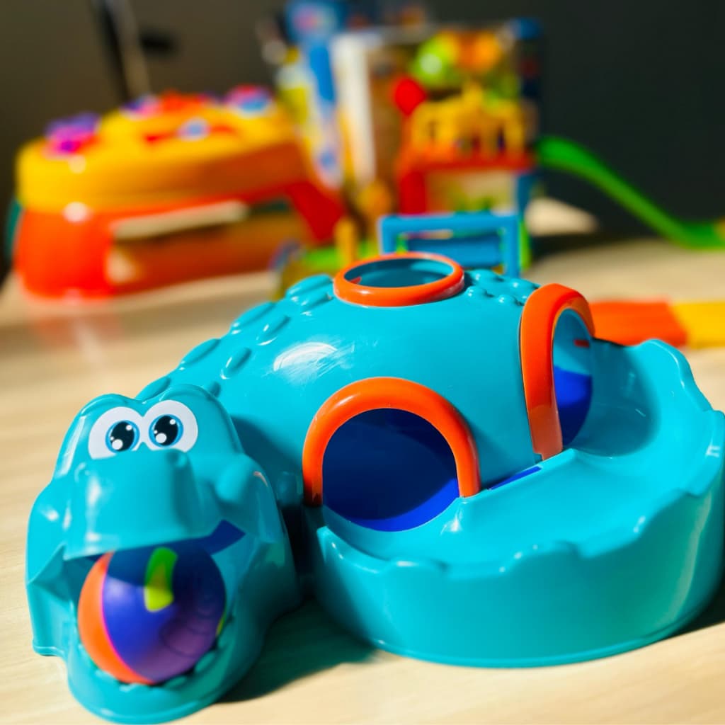 Brinquedo para Criança Crocoball Estimula a Curiosidade Desenvolvimento Motor com Estimulo Sensorial