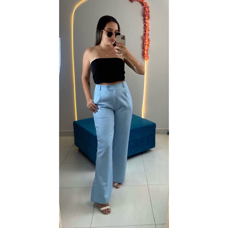 Calça Social Feminina Pantalona Alfaiataria
