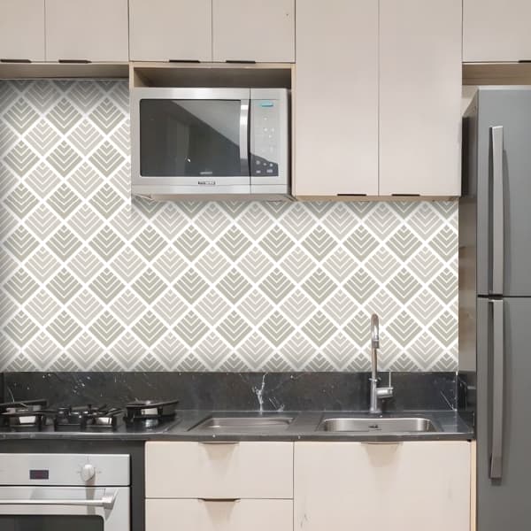 Papel de Parede Geométrico para Cozinha Lavável 3 Metros