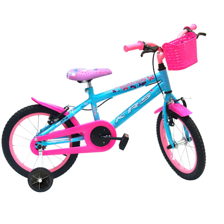 Bicicleta Infantil Aro 16 Menina KRS - Com Rodinhas