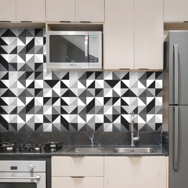 3 Metros Papel de Parede Geométrico Decorativo Arquitetura Cozinha Lavanderia